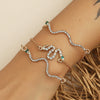 Wholesale Women's Ins Style Alloy Bracelet With Heart Shape Geometric Letters Numbers Text Pattern Electroplated