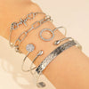 Wholesale Women's Ins Style Alloy Bracelet With Heart Shape Geometric Letters Numbers Text Pattern Electroplated