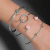 Wholesale Women's Ins Style Alloy Bracelet With Heart Shape Geometric Letters Numbers Text Pattern Electroplated
