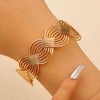 Wholesale Women's Ins Style Alloy Bracelet With Heart Shape Geometric Letters Numbers Text Pattern Electroplated