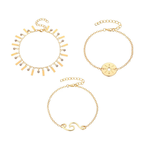 Wholesale Women's Ins Style Alloy Bracelet With Heart Shape Geometric Letters Numbers Text Pattern Electroplated