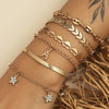 Wholesale Women's Ins Style Alloy Bracelet With Heart Shape Geometric Letters Numbers Text Pattern Electroplated