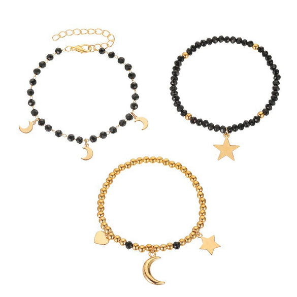 Wholesale Women's Ins Style Alloy Bracelet With Heart Shape Geometric Letters Numbers Text Pattern Electroplated