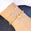 Wholesale Women's Ins Style Alloy Bracelet With Heart Shape Geometric Letters Numbers Text Pattern Electroplated
