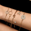 Wholesale Women's Ins Style Alloy Bracelet With Heart Shape Geometric Letters Numbers Text Pattern Electroplated
