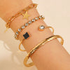 Wholesale Women's Ins Style Alloy Bracelet With Heart Shape Geometric Letters Numbers Text Pattern Electroplated