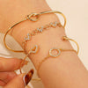 Wholesale Women's Ins Style Alloy Bracelet With Heart Shape Geometric Letters Numbers Text Pattern Electroplated