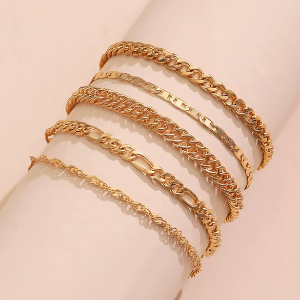 Wholesale Women's Ins Style Alloy Bracelet With Heart Shape Geometric Letters Numbers Text Pattern Electroplated