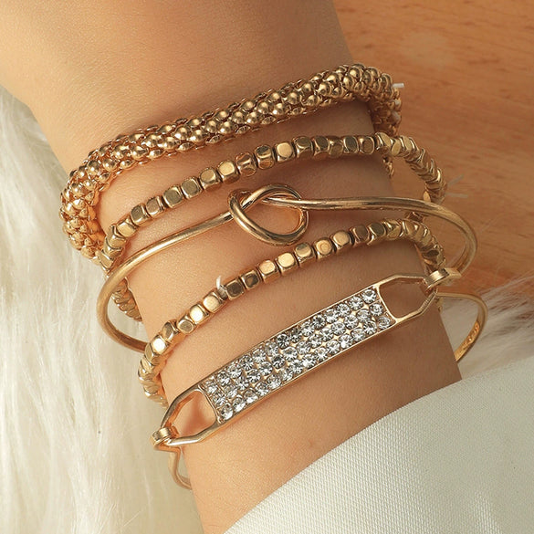 Wholesale Women's Ins Style Alloy Bracelet With Heart Shape Geometric Letters Numbers Text Pattern Electroplated