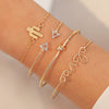Wholesale Women's Ins Style Alloy Bracelet With Heart Shape Geometric Letters Numbers Text Pattern Electroplated