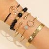 Wholesale Women's Ins Style Alloy Bracelet With Heart Shape Geometric Letters Numbers Text Pattern Electroplated