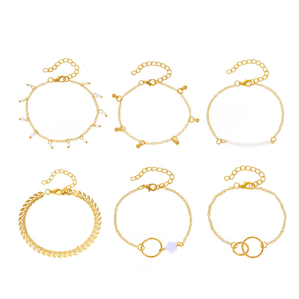 Wholesale Women's Ins Style Alloy Bracelet With Heart Shape Geometric Letters Numbers Text Pattern Electroplated
