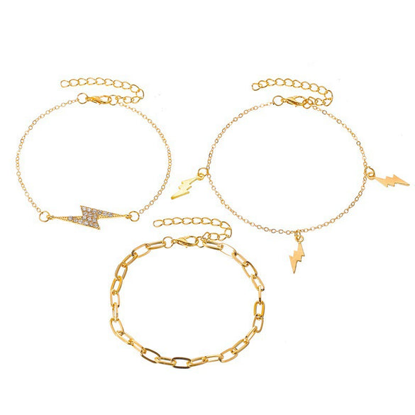 Wholesale Women's Ins Style Alloy Bracelet With Heart Shape Geometric Letters Numbers Text Pattern Electroplated