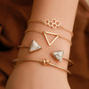 Wholesale Women's Ins Style Alloy Bracelet With Heart Shape Geometric Letters Numbers Text Pattern Electroplated