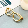Wholesale Women's Ins Style Alloy Geometric Hollow Glasses Frame Brooch With Electroplating
