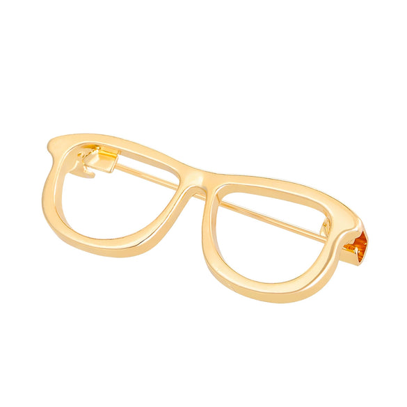 Wholesale Women's Ins Style Alloy Geometric Hollow Glasses Frame Brooch With Electroplating