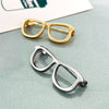 Wholesale Women's Ins Style Alloy Geometric Hollow Glasses Frame Brooch With Electroplating