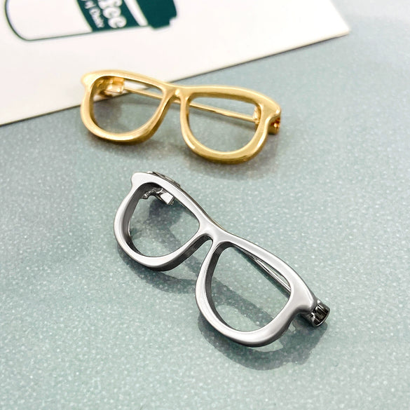 Wholesale Women's Ins Style Alloy Geometric Hollow Glasses Frame Brooch With Electroplating
