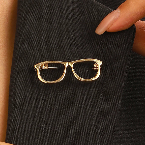 Wholesale Women's Ins Style Alloy Geometric Hollow Glasses Frame Brooch With Electroplating