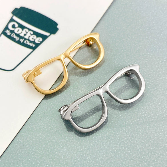 Wholesale Women's Ins Style Alloy Geometric Hollow Glasses Frame Brooch With Electroplating