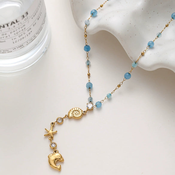 Wholesale Women's Ins Style Animal Zodiac Stainless Steel Pendant Necklace With Vacuum Real Gold Plating In Pvd Furnace