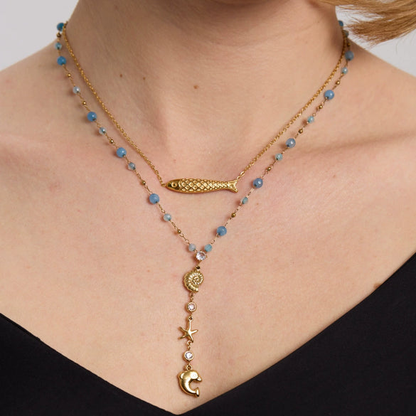 Wholesale Women's Ins Style Animal Zodiac Stainless Steel Pendant Necklace With Vacuum Real Gold Plating In Pvd Furnace
