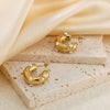 Wholesale Women's Ins Style C Shaped Three Dimensional Geometric Stainless Steel 18K Gold Plated Earrings