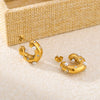 Wholesale Women's Ins Style C Shaped Three Dimensional Geometric Stainless Steel 18K Gold Plated Earrings
