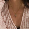 Wholesale Women's Ins Style Cross Stainless Steel Electroplated Necklace