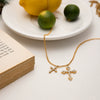 Wholesale Women's Ins Style Cross Stainless Steel Electroplated Necklace