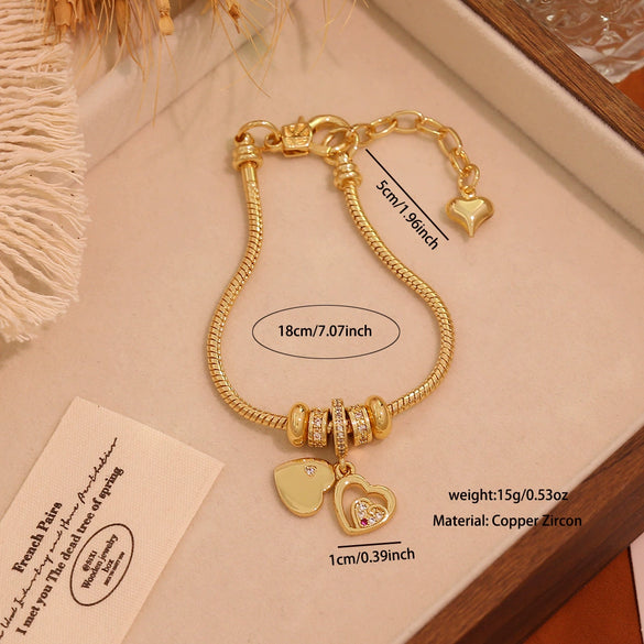 Wholesale Women's Ins Style Diy Bracelet With Medicine Box And Guitar Pendants Real Gold Plated On Copper