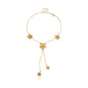 Wholesale Women's Ins Style Floral Stainless Steel Necklace With 18K Gold Electroplating