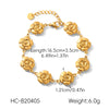 Wholesale Women's Ins Style Flower Pattern Stainless Steel Electroplated Necklace And Bracelet Jewelry