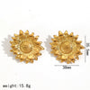 Wholesale Women's Ins Style Flower Pattern Titanium Steel And Stainless Steel Earrings With Pvd Furnace Vacuum Real Gold Plating