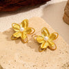 Wholesale Women's Ins Style Flower Shape Titanium Steel And Stainless Steel Earrings With Vacuum Real Gold Plating In Pvd Furnace