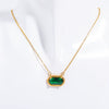 Wholesale Women's Ins Style Geometric Copper Natural Stone Inlaid Necklace Pendant And Bracelet With 18K Gold Electroplating