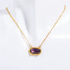 Wholesale Women's Ins Style Geometric Copper Natural Stone Inlaid Necklace Pendant And Bracelet With 18K Gold Electroplating