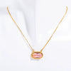 Wholesale Women's Ins Style Geometric Copper Natural Stone Inlaid Necklace Pendant And Bracelet With 18K Gold Electroplating