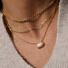 Wholesale Women's Ins Style Geometric Copper Natural Stone Inlaid Necklace Pendant And Bracelet With 18K Gold Electroplating
