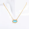 Wholesale Women's Ins Style Geometric Copper Natural Stone Inlaid Necklace Pendant And Bracelet With 18K Gold Electroplating