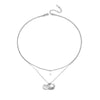 Wholesale Women's Ins Style Geometric Five Pointed Star Stainless Steel Electroplated Double Layer Pearl Shell Clavicle Necklace