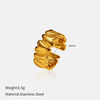 Wholesale Women's Ins Style Geometric Heart Cut Out Stainless Steel 18K Gold Plated Ring