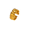 Wholesale Women's Ins Style Geometric Heart Cut Out Stainless Steel 18K Gold Plated Ring