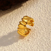 Wholesale Women's Ins Style Geometric Heart Cut Out Stainless Steel 18K Gold Plated Ring
