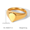Wholesale Women's Ins Style Geometric Heart Shape And Rhombus Stainless Steel Electroplated Ring Jewelry
