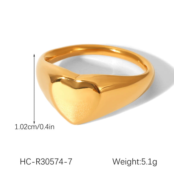 Wholesale Women's Ins Style Geometric Heart Shape And Rhombus Stainless Steel Electroplated Ring Jewelry