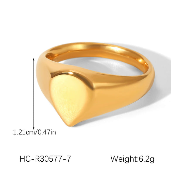 Wholesale Women's Ins Style Geometric Heart Shape And Rhombus Stainless Steel Electroplated Ring Jewelry