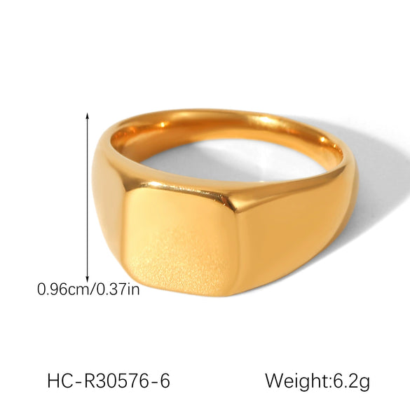 Wholesale Women's Ins Style Geometric Heart Shape And Rhombus Stainless Steel Electroplated Ring Jewelry