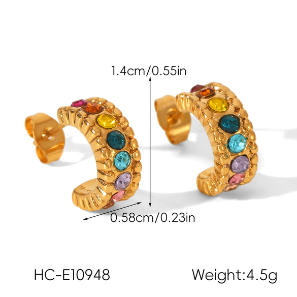 Wholesale Women's Ins Style Geometric Heart Shaped Stainless Steel Electroplated Earrings