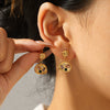 Wholesale Women's Ins Style Geometric Heart Shaped Stainless Steel Electroplated Earrings